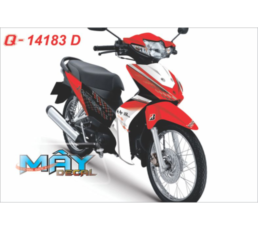 Q 14183 D - WAVE S 110 kamikaze racing caro chu tau china trung quoc trang white do red