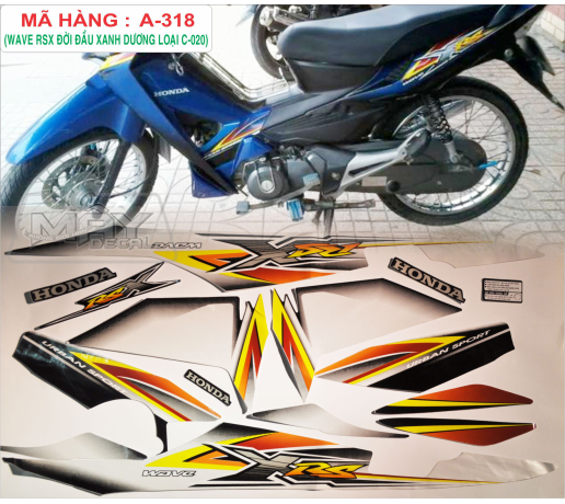 A-318 WAVE RSX DOI DAU XANH DUONG LOAI C-020