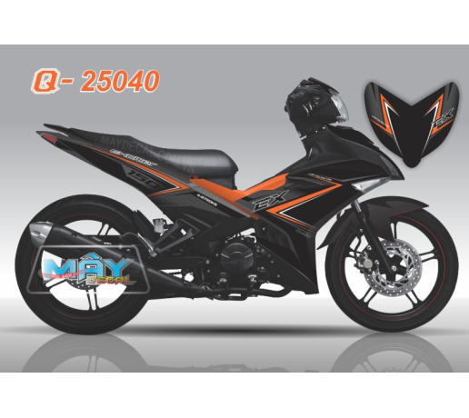 Q 25040 - EX 150 den cam black orange tem roi duong net line 