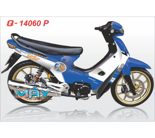 Q 14060 P - WAVE DOI DAU xanh GP trang tiger bia beer white blue cop ho logo