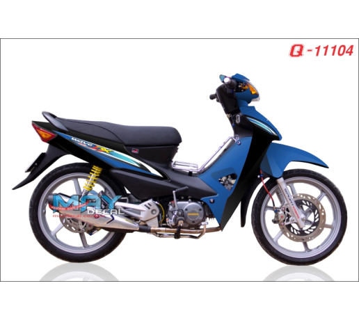 Q 11104 WAVE xanh GP den blue black duong net line