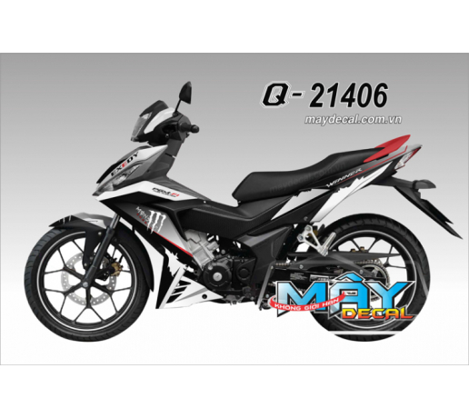 Q 21406 WINNER 150 ( DECAL HOANG KIM ) trang white den black do red monster edexy chi line