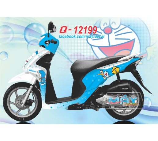 Q 12199 VISION 2014  DORAEMON XMASK nobita doremon trang xanh duong blue white ngoi sao star chuong