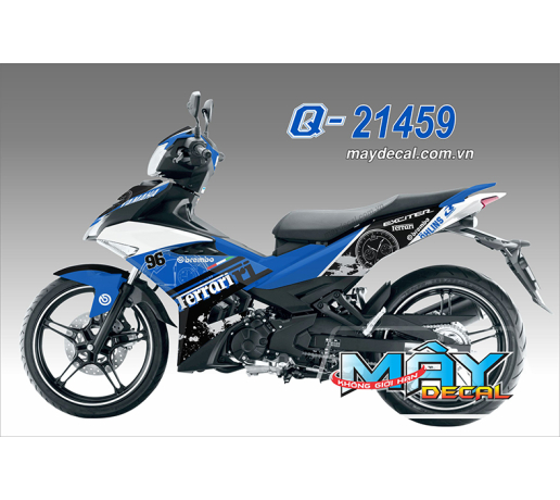 Q 21459 EX 150 FERRARI ( DECAL BINH DUONG ) trang white xanh gp blue den black dong ho clock 96