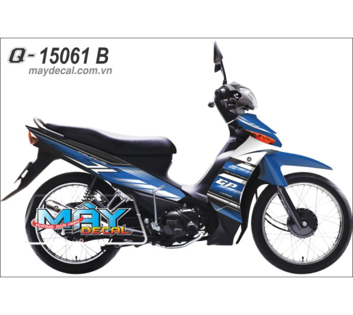 Q 15061 B TAURUS xanh GP duong net trang den Blue black white