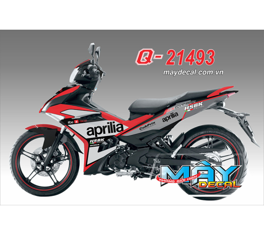 Q 21493 EX 150 APRILIA ( DECAL 46 ) den black trang white do red xam gray hsbk cubprix 