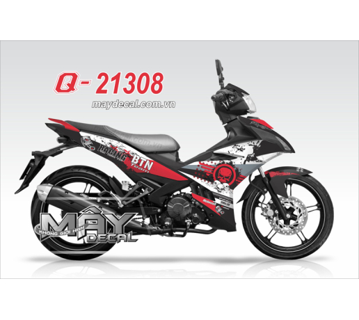 Q 21308 EX 150 den black trang white do red dau lau  death head piston phuoc btn team racing bac tru