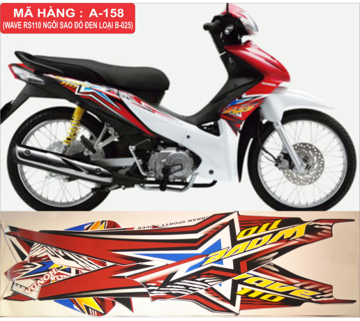 A-158 WAVE RS 110 NGÔI SAO DO DEN LOAI B-025