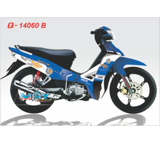 Q 14060 B -Sirius xanh GP trang tiger bia beer white blue cop ho logo