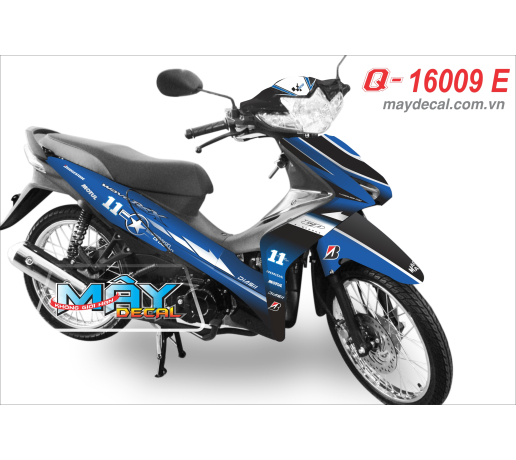 Q 16009 E - Wave RSX xanh gp blue so semakin star sao dan xe decal trang tri
