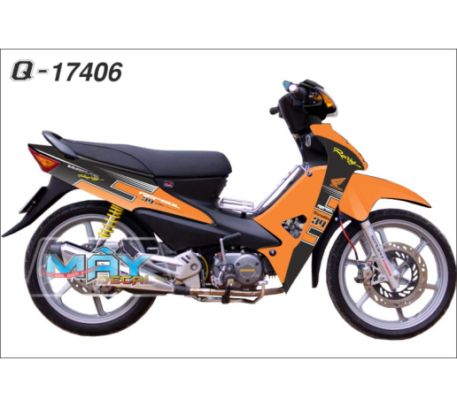 Q 17406 WAVE @ cam den black orange duong net line