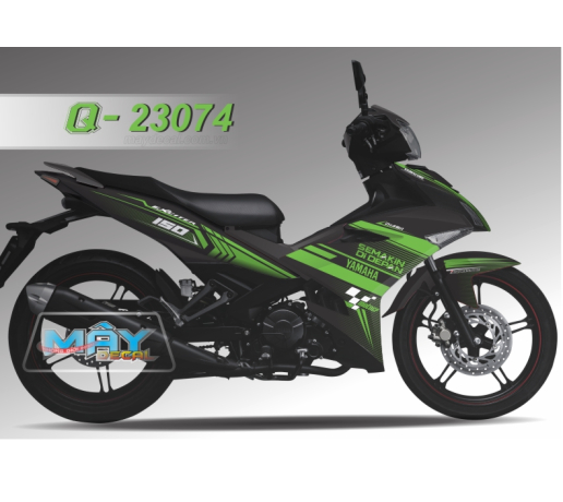 Q 23074 - Ex 150 xanh la green den black trang white mui soc moto gp co semakin di depan