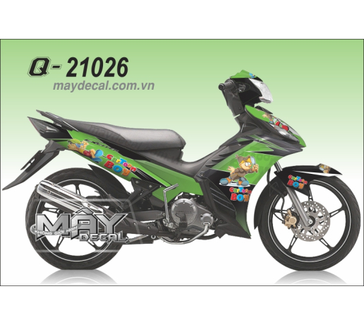 Q 21026 EX 2011 xanh kawa den  black green cartoon boy hoat hinh be trai tham tu