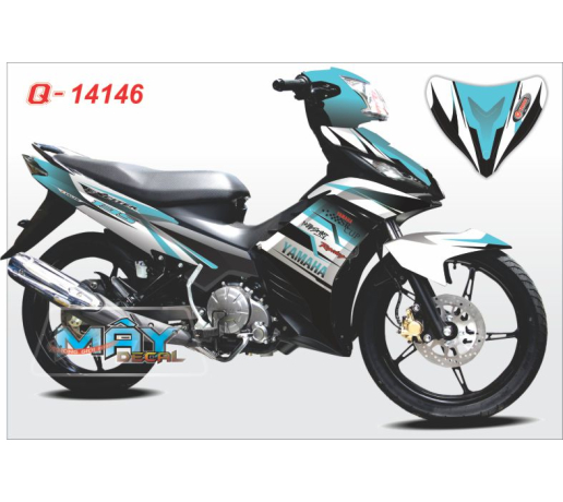 Q 14146 EX 2011 trang xanh ngoc cyan blue yamaha racing cup caro duong net line