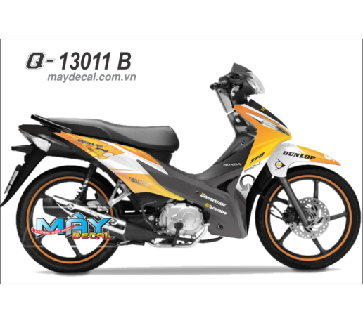 Q 13011 WAVE S B duong net line vang yellow trang white toll su tu lion dunlop logo racing