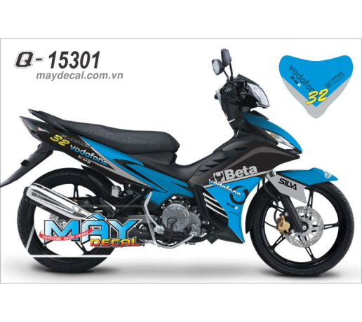 Q 15301 EX 2011 xanh duong blue den black logo vodafone beta trau bo