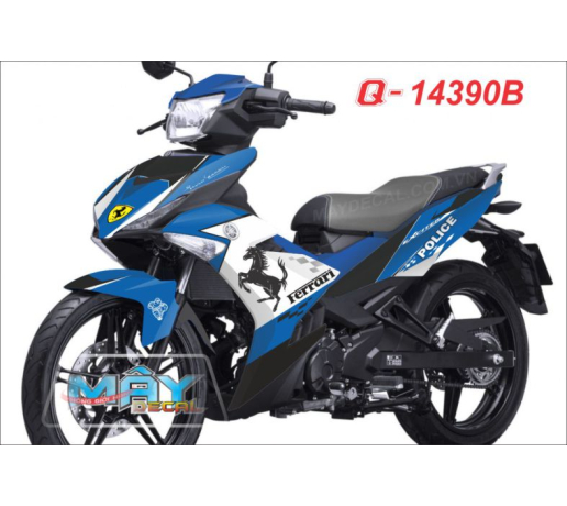Q 14390B - EX 150  trang xanh gp white blue ferrari ngua horse caro
