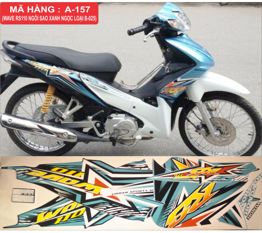 A-157 WAVE RS 110 NGOI SAO XANH NGOC LOAI B-025