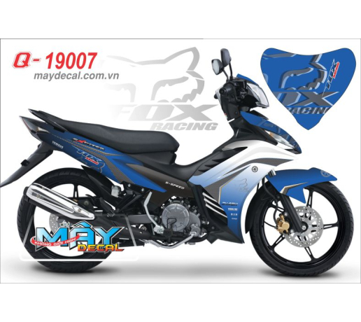 Q 19007 Exciter Fox racing xanh gp blue trang white cao