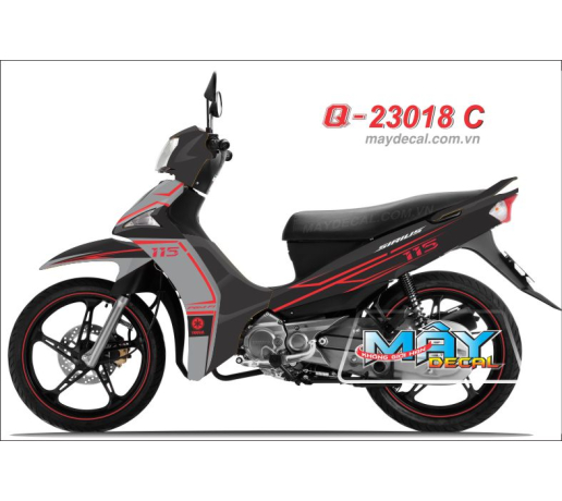 Q 23018 C -  Si FI chi duong net line den xam do red black gray