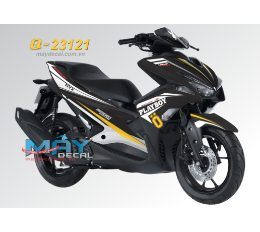 Q 23121 - NVX Playboy trang white den black vang yellow motocross oh 