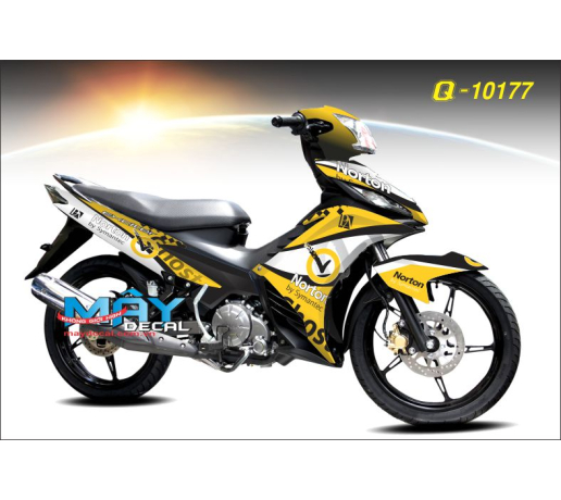 Q 10177 EX NORTON vang yellow trang white logo diet virus
