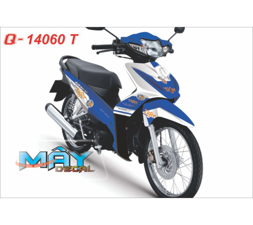 Q 14060 T - WAVE S 110  xanh GP trang tiger bia beer white blue cop ho logo