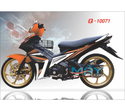 Q 10071 Exciter 2010 cam trang den black white orange duong net line