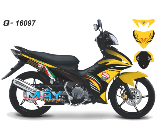 Q 16097 EX co y ducati 5speed vang den yellow black line duong net