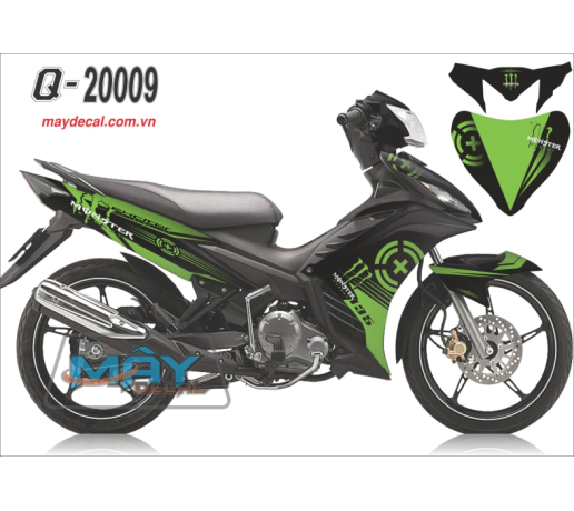 Q 20009 exciter xanh kawa z den black green monster quy devil dau mong tay cao