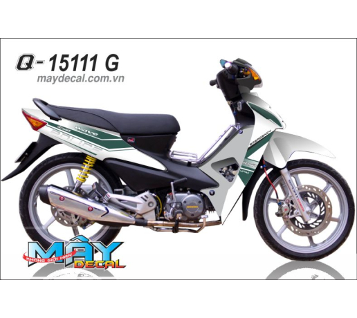 Q 15111 G WAVE RS  police trang white xanh canh sat dubai trang xanh la dam white drak green