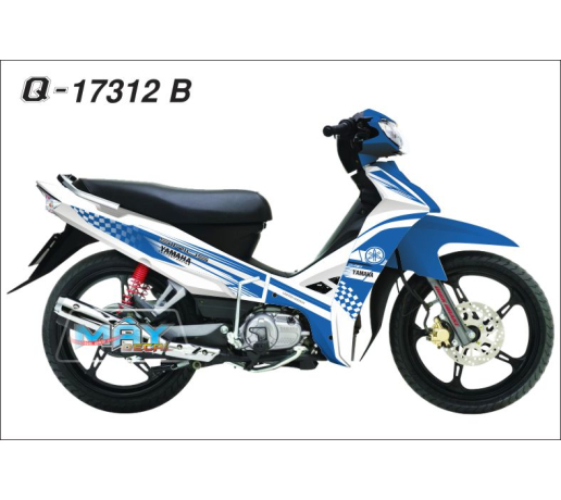 Q 17312 B SIRIUS trang xanh gp blue white caro soc duong net line logo yamaha