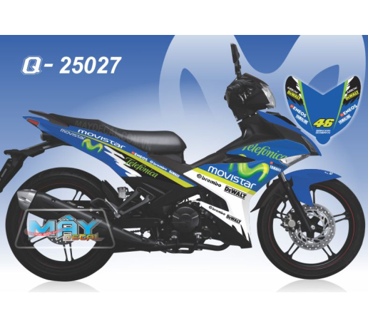 Q 25027 - EX 150 trang xanh gp white movistar dewalt logo telefonica eneos brembo dewalt den black