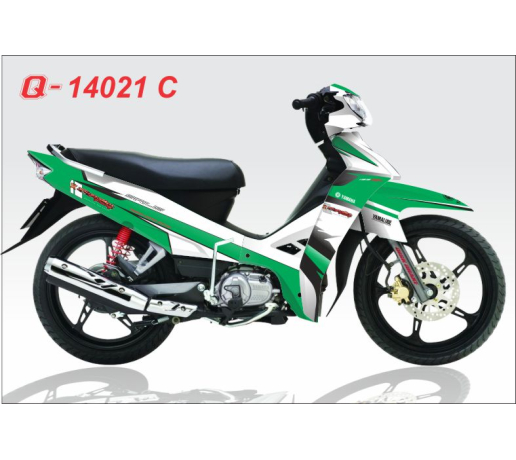 Q 14021 C - SI xanh kawa den black green duong net line