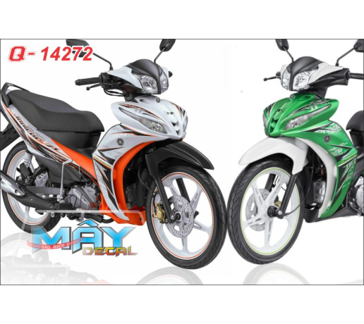 Q 14272 - JU FI trang xanh la green duong net line chu text cam orange tem roi