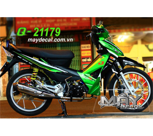 Q 21179 WAVE RSX 2009 logo tem dau proti racing boy phat k dtg rizoma petronas xanh kawa den black g