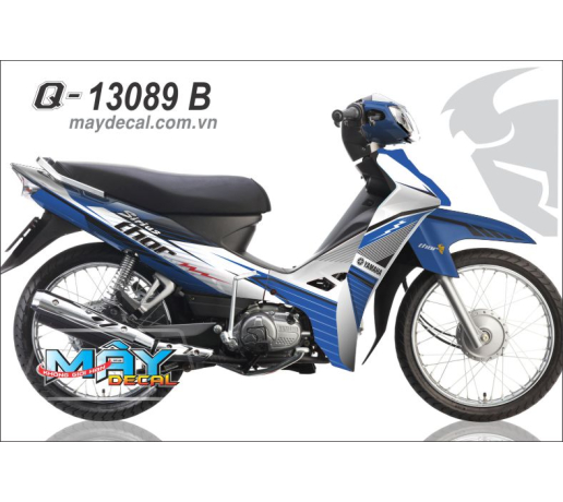 Q 13089 B SIRIUS , xanh gp blue, trang white, thor, yamaha, xe dan decal trang tri