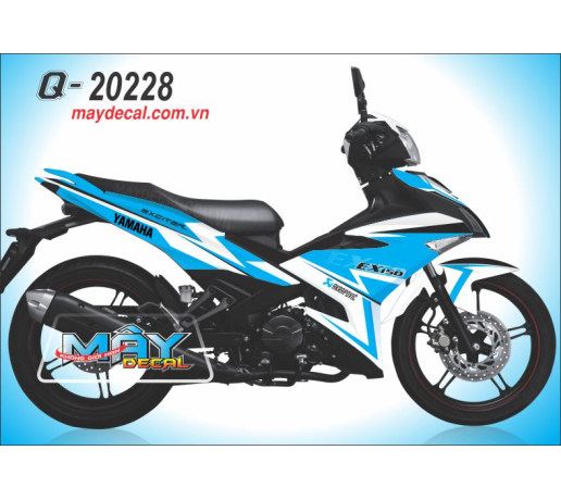 Q 20228 EX 150 PHOI MAU abmc xanh duong blue trang white duong net line 