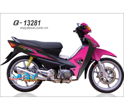 Q 13281 WAVE hong den pink black tem roi duong net line