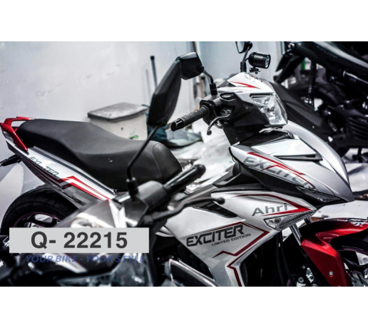Q- 22215  EXCITER 2015  TEM CHI TRANG DO DEN