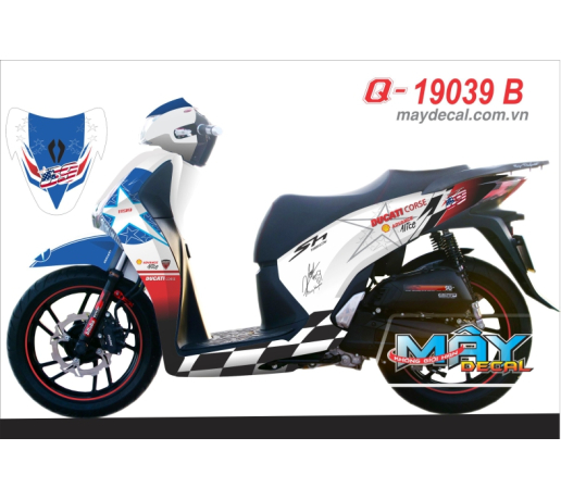 Q 19039 B - SH 2013 VN ducati sao star dure core trang xanh gp do red white blue caro