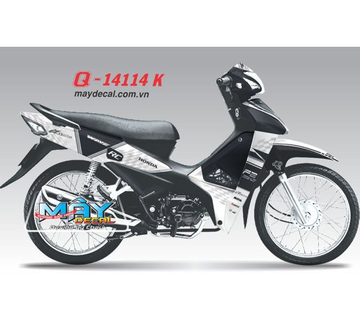 Q-14114 K WAVE A 2017 trang den f2 racing team caro black white gray xam chu dua