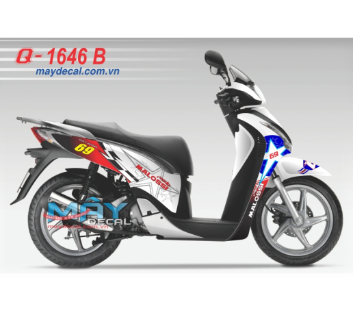 Q 1646 B SH 2009 trang white red do blue xanh gp caro ducati ngoi sao star corse