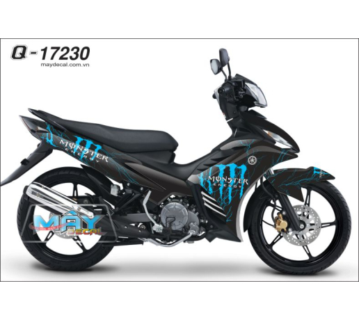 Q 17230 EXCITER Monster dau mong tay cao vet black xanh duong blue cyan