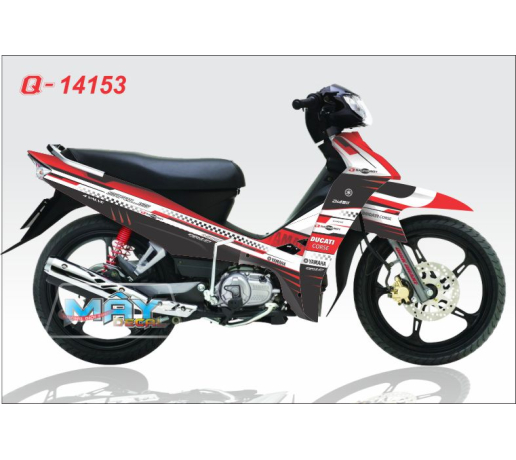 Q 14153 SI ducati caro corse trang den do red black white sport avalue