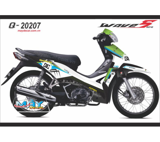 Q 20207 WAVE S 2012 dg trang xanh kawa blue green white logo vet son