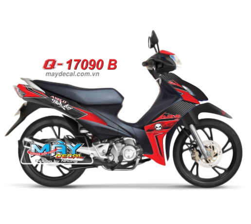 Q 17090 B - Axelo do red den black bad boy skull dau lau