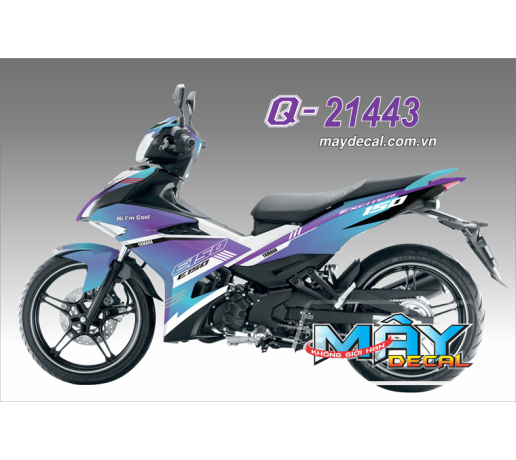 Q 21443 EX 150 TITAN ( DECAL 46 ) tim den black violet trang white e150 hi im cool