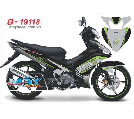 Q 19118 Ex 2011 den xam xanh kawa monster dau vet mong tay quy cao logo gray green black
