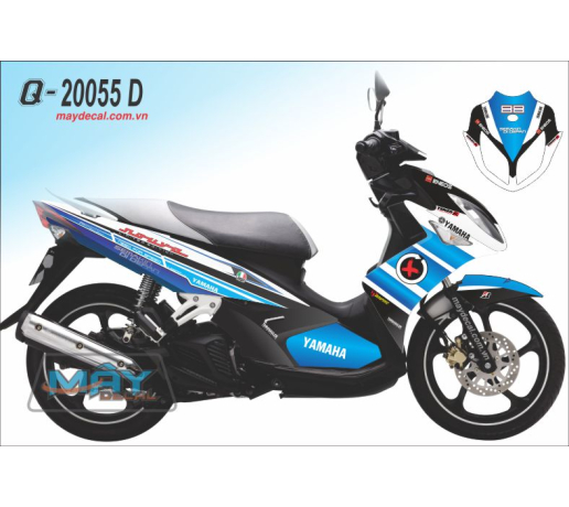 Q 20055 D No4 eneos duong net line xanh duong blue trang white x